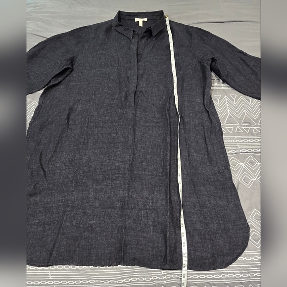 Eileen Fisher 100% Organic Linen Henley Shirt Dress Size XL - Picture 3 of 10